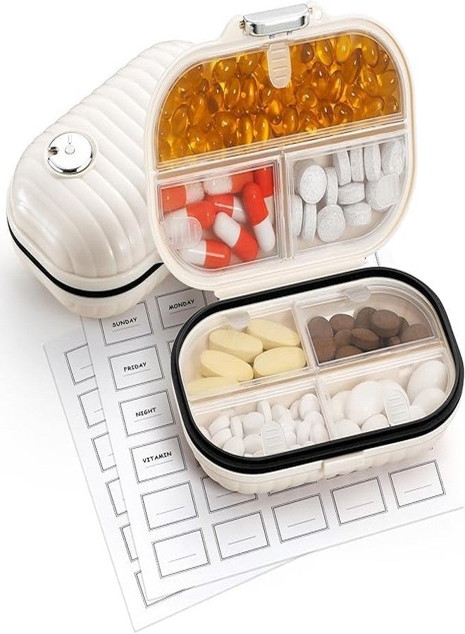 Shrux Medicine Box-7 Compartments Travel Pill Box Portable Folding Small Pill Case Pill Container Used for Carry Storage Medicine Organizer | Mini Pocket Size Moisture-Proof Daily or weekly medicine Table Holder - Image 1